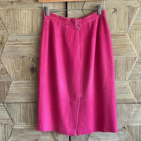 Vintage Hot Pink Silk Women's Pencil Skirt Size 6 - Picture 2 of 3
